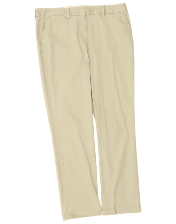 Lands End Pantalones chinos rectos de talle medio para mujer UK 14 Large W32 L30 Verde