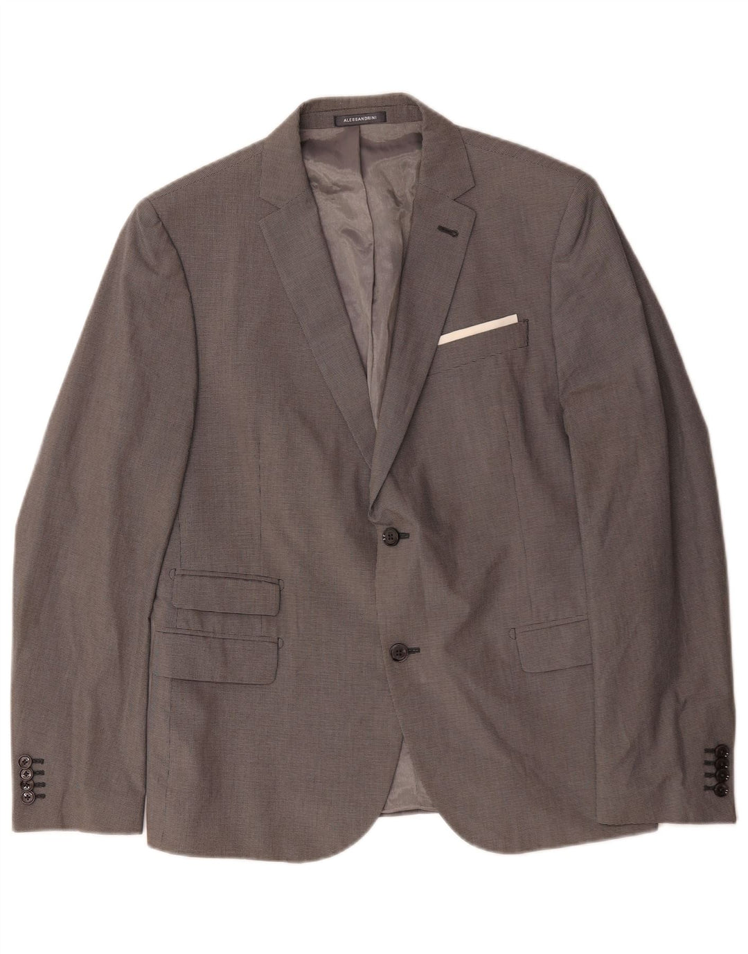 Daniele Alessandrini Chaqueta tipo blazer de 2 botones para hombre IT 52 XL Pata de gallo gris