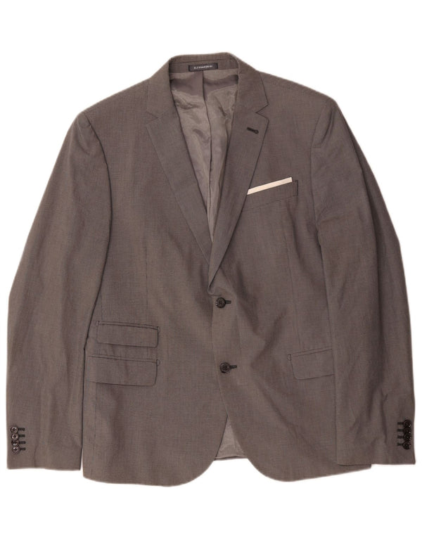 Daniele Alessandrini Chaqueta tipo blazer de 2 botones para hombre IT 52 XL Pata de gallo gris