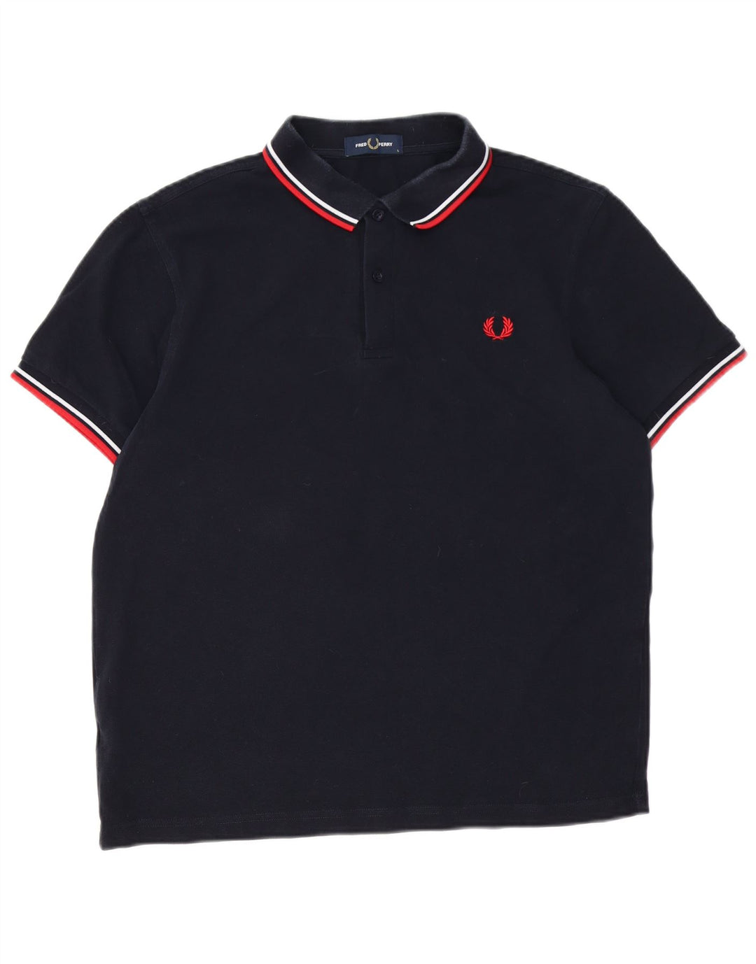 Fred Perry Polo Para Hombre Grande Azul Marino Algodón