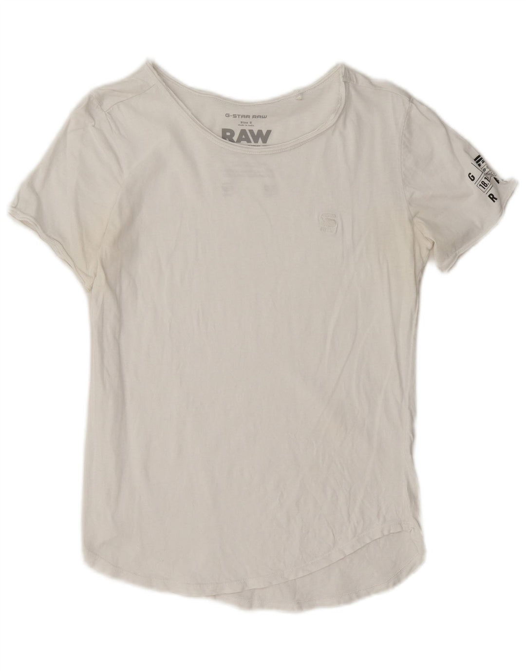 G-Star Hombre Camiseta Gráfica Top Pequeño Blanco
