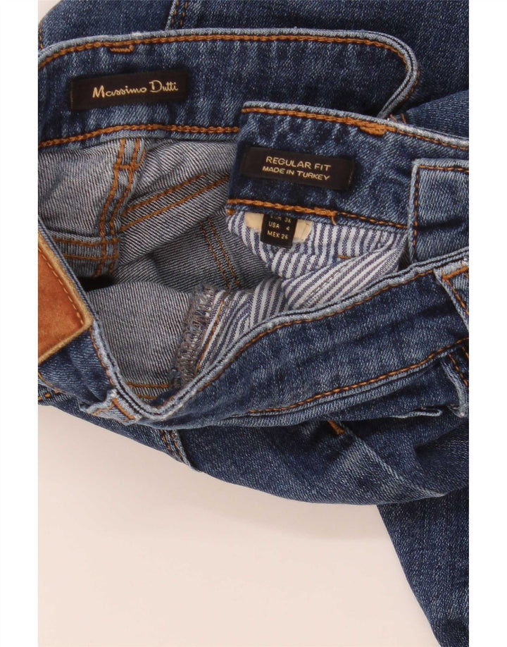 Massimo Dutti Shorts Denim Regular Fit Mujer EU 36 XS W26 Azul