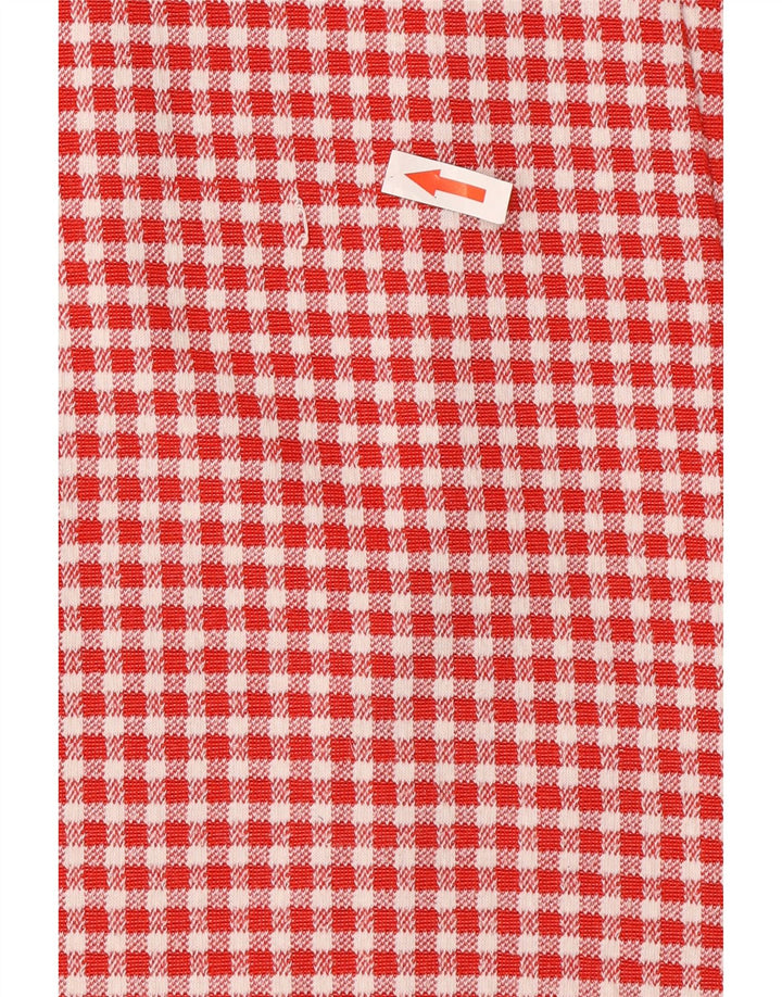 Zara Mujer Vestido Acampanado UK 8 Pequeño Poliéster Vichy Rojo
