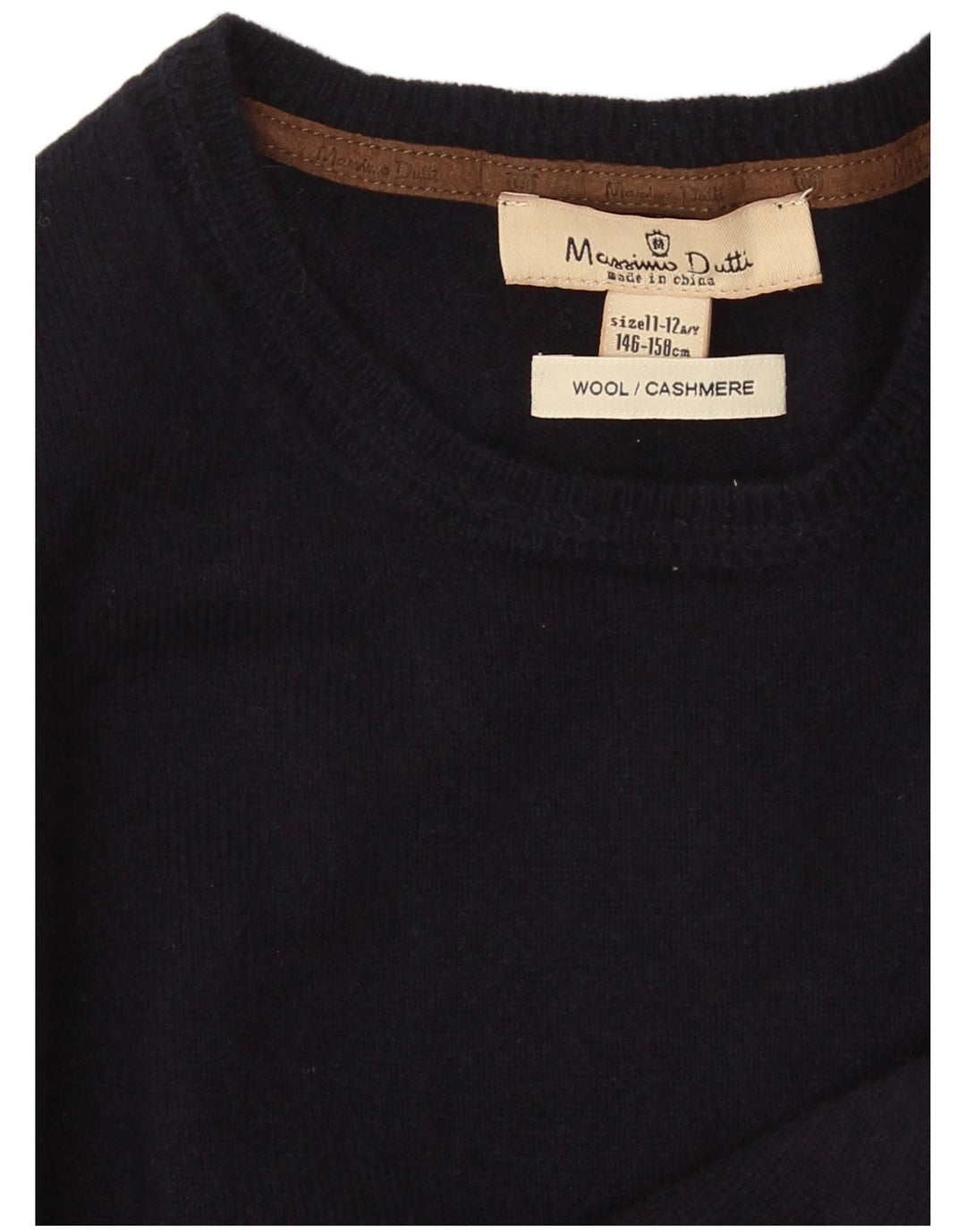 Massimo Dutti Jersey Niño Cuello Redondo 11-12 Años Lana Azul Marino