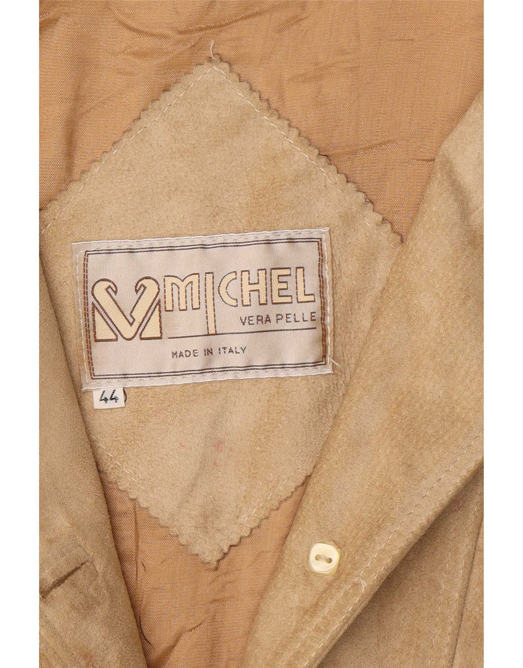 Michel Chaqueta De Ante Extragrande Mujer IT 44 Cuero Beige Medio