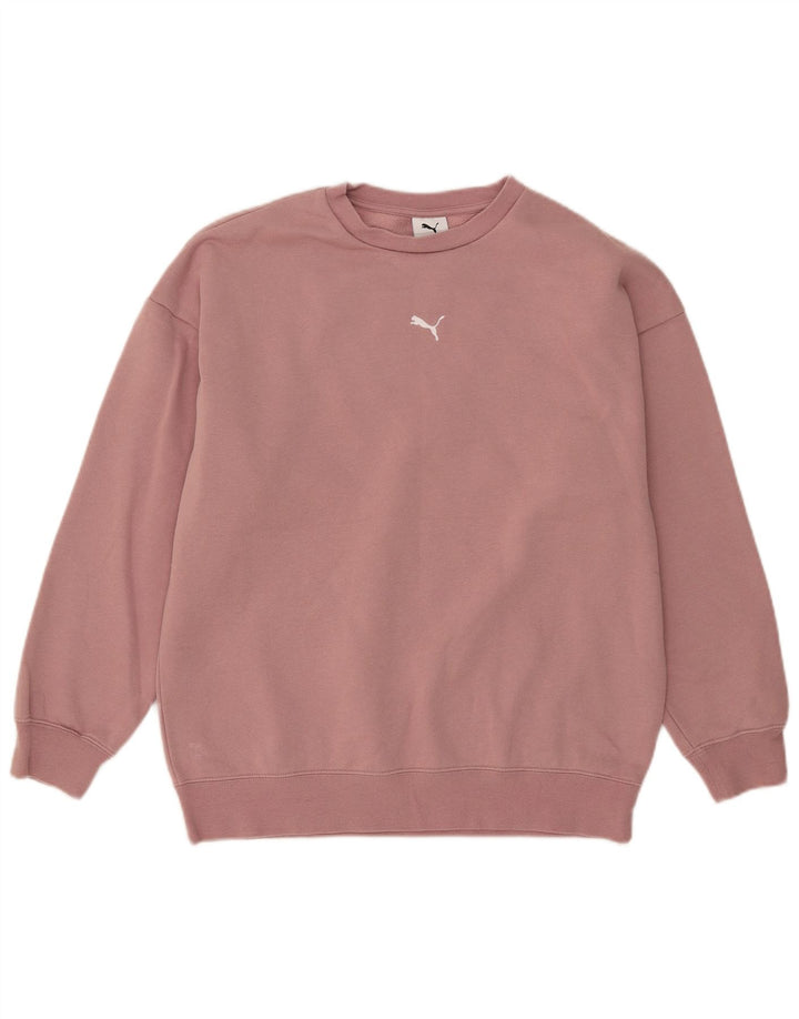 Puma - Sudadera extragrande para mujer, talla 10, algodón rosa pequeño