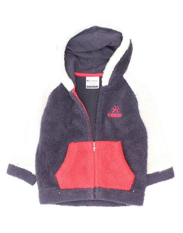 Champion Chaqueta polar con capucha para bebé niño 18-24 meses Azul marino Colorblock