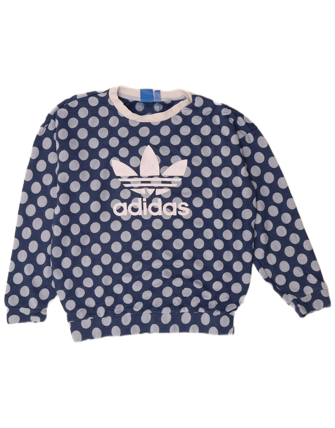 Adidas - Sudadera gráfica para mujer, talla 10, poliéster azul pequeño