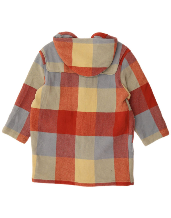 Benetton Trenca con capucha para mujer UK 46 Large Lana a cuadros multicolor