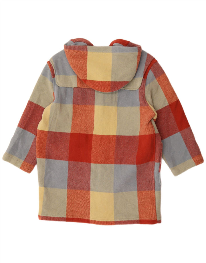 Benetton Trenca con capucha para mujer UK 46 Large Lana a cuadros multicolor
