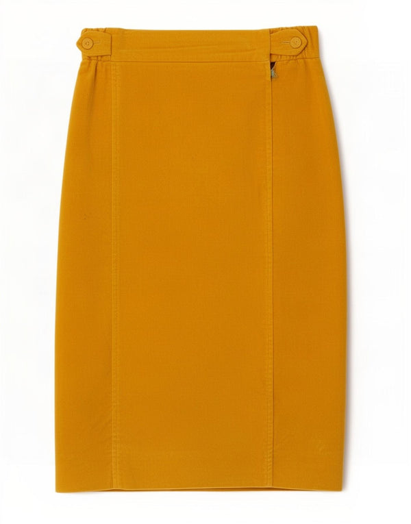 Falda lápiz vintage para mujer Reino Unido 12 Mediano W26 Amarillo
