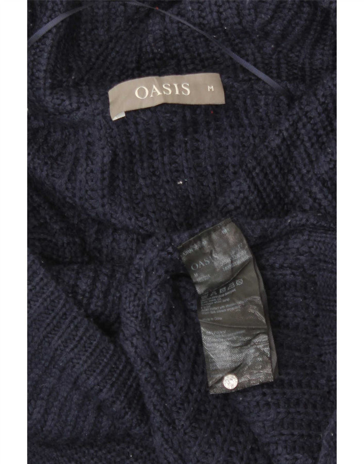 Oasis Suéter tipo jersey con cuello vuelto para mujer UK 40 Mediano Azul marino Poliacrílico