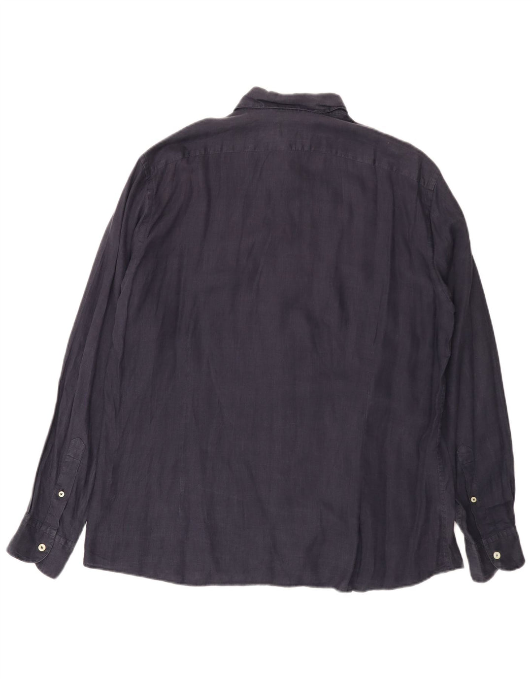 Camisa Brooksfield para hombre talla 43 grande lino azul marino