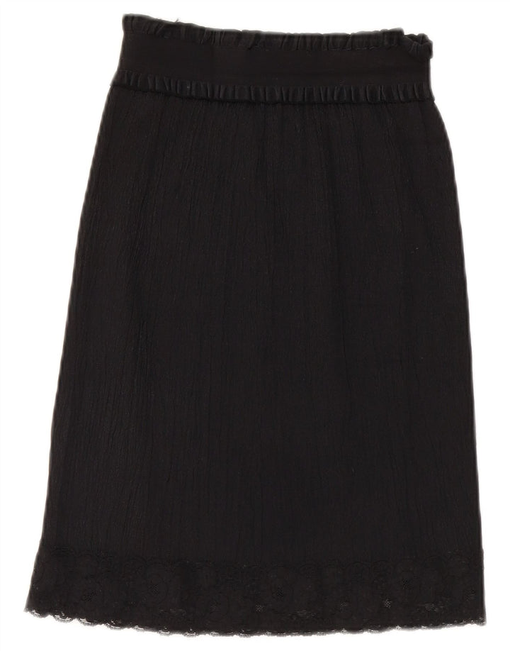 Vintage mujer A-Line falda W26 pequeño negro