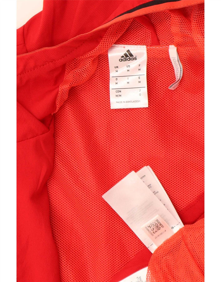Adidas Climacool Graphic - Chaqueta impermeable con capucha para hombre, talla 38, poliéster rojo mediano