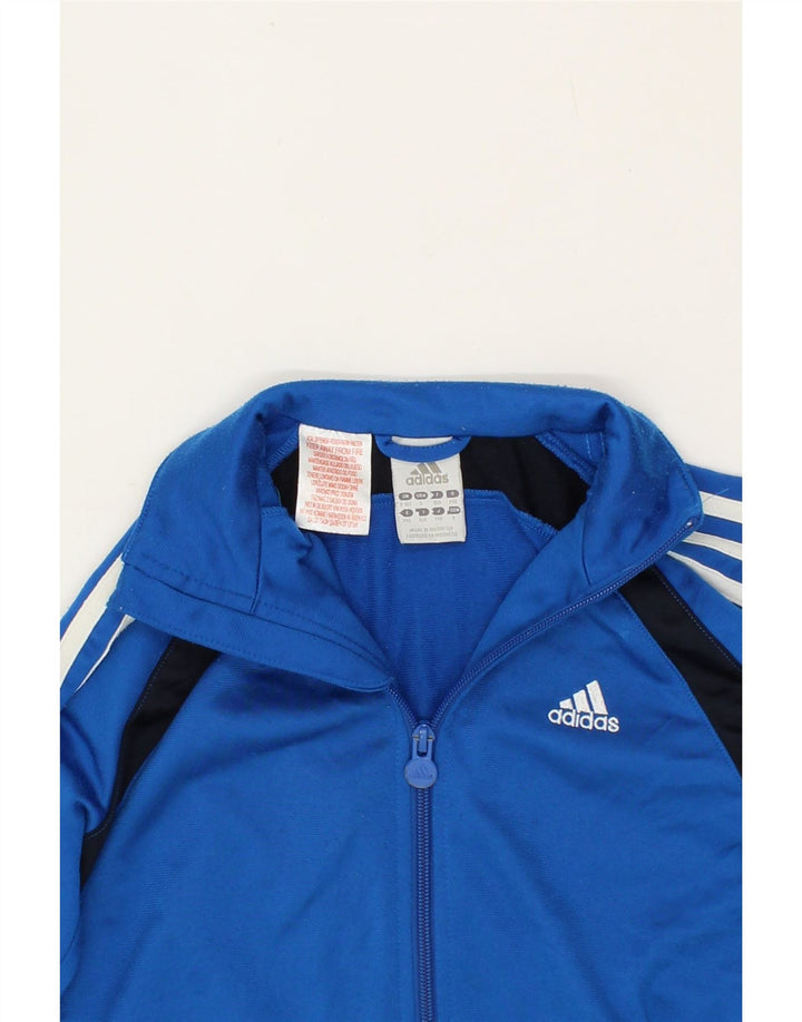 ADIDAS Boys Tracksuit Top Jacket 9-10 Years Blue Colourblock Polyester Vintage Adidas and Second-Hand Adidas from Messina Hembry 