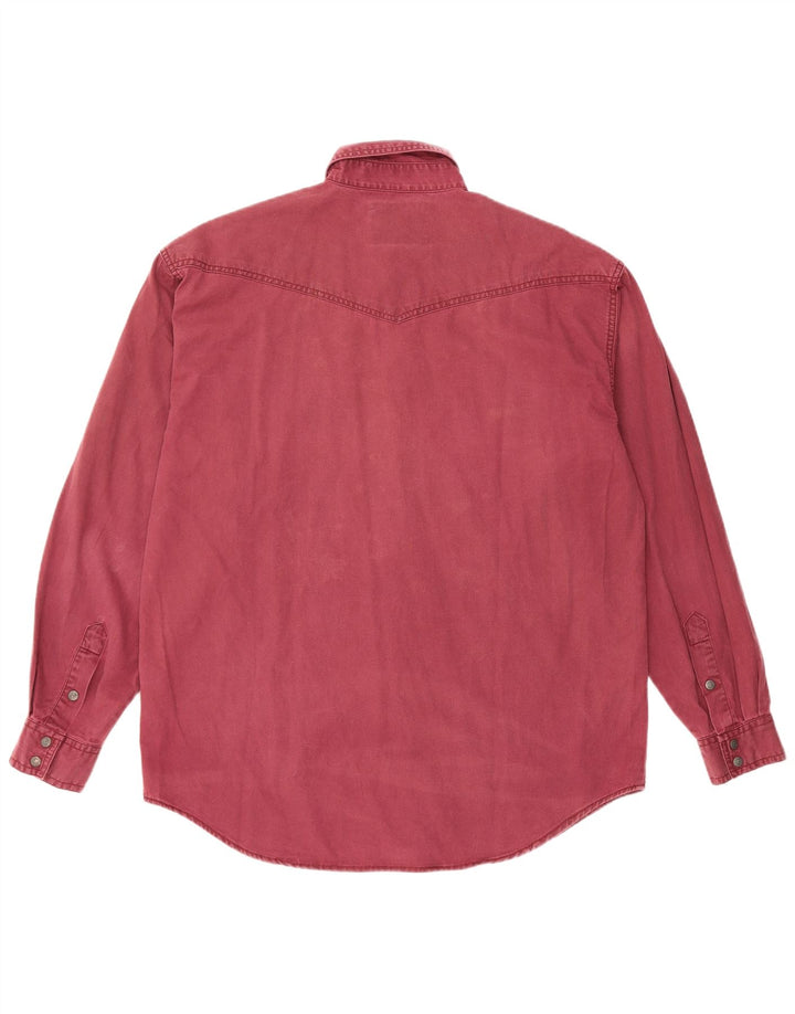 Camisa Wrangler Hombre Algodón Burdeos Medio