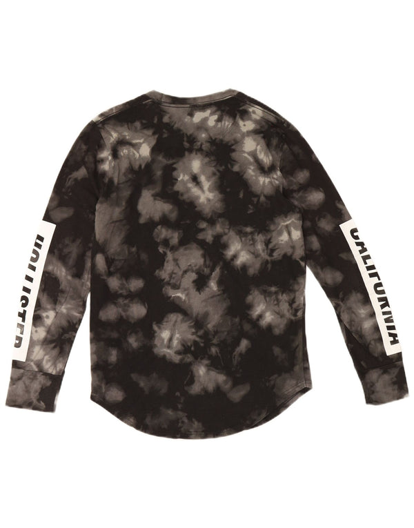 Hollister Hombre Graphic Top Manga Larga XS Algodón Tie Dye Negro