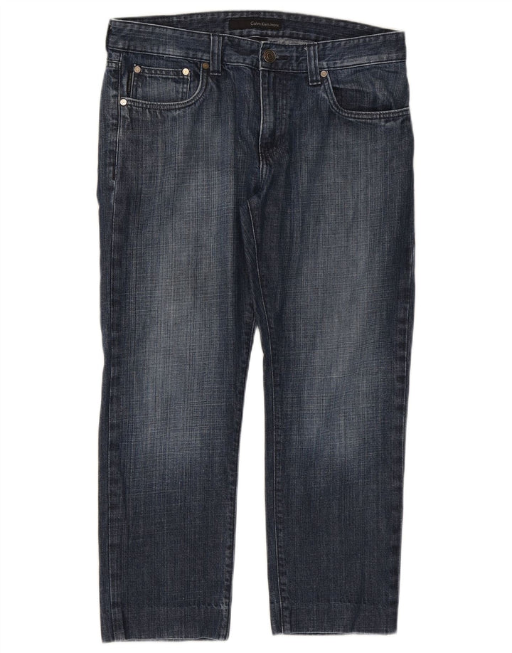 Vaqueros ajustados cortos para mujer CALVIN KLEIN W33 L26 Azul