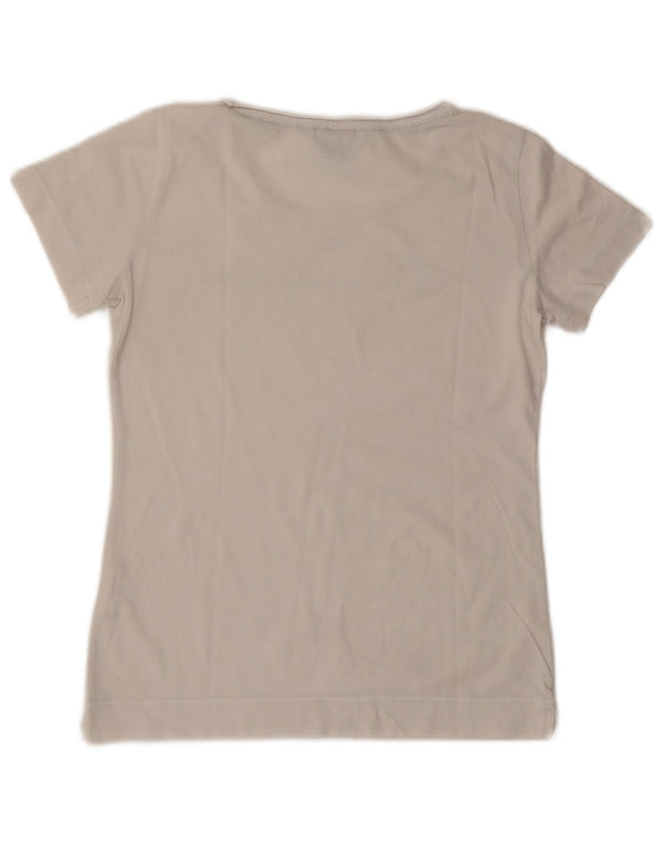Champion Camiseta gráfica para mujer Top UK 12 Medium Off White Cotton