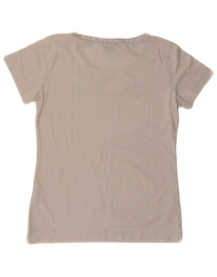 Champion Camiseta gráfica para mujer Top UK 12 Medium Off White Cotton