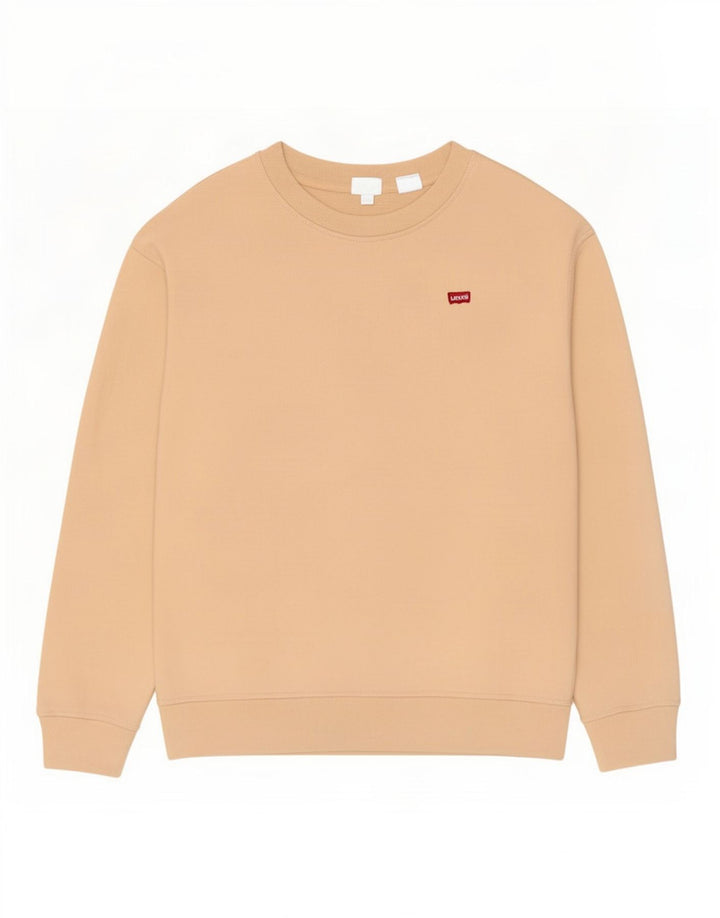 Levi's Sudadera extragrande para mujer, talla 10, algodón beige pequeño