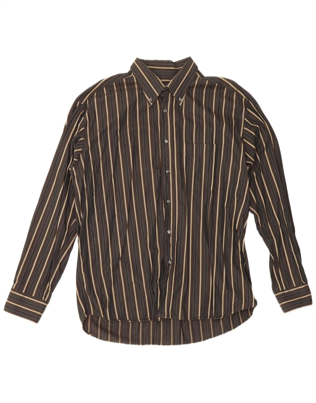 Camisa Roccobarocco Hombre Talla 43 17 XL Marrón Rayas
