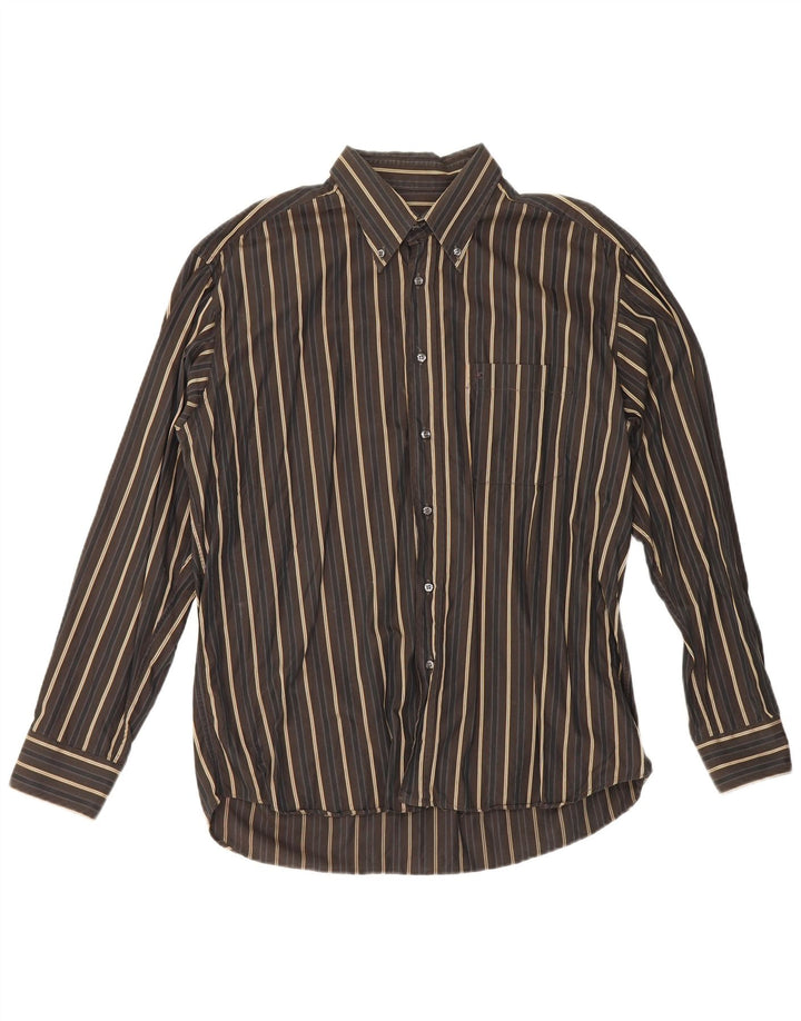Camisa Roccobarocco Hombre Talla 43 17 XL Marrón Rayas