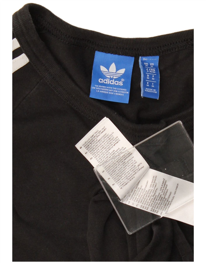 ADIDAS Camiseta gráfica para hombre de manga larga de algodón negro mediano