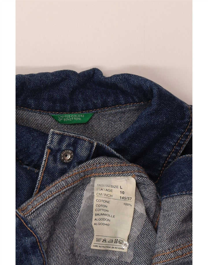 Benetton Chaqueta Vaquera para Niños 9-10 Años Grande Azul Algodón