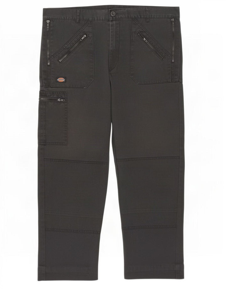 Dickies Pantalones cargo rectos para hombre W42 L28 Poliéster negro
