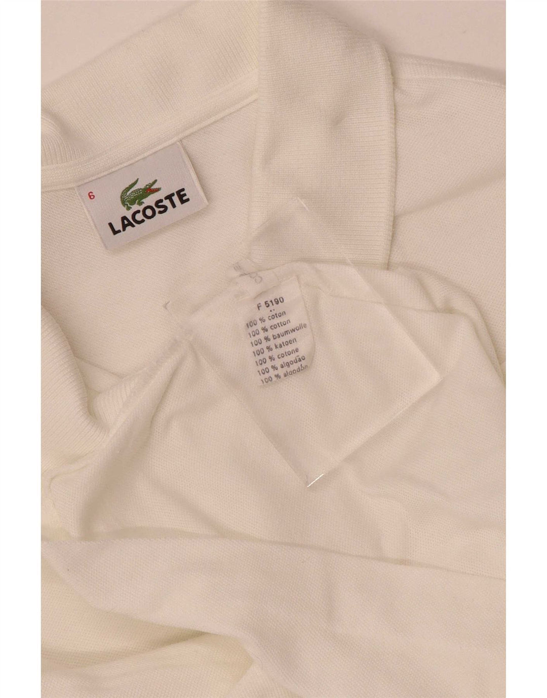 Polo Lacoste Hombre Talla 6 XL Algodón Blanco