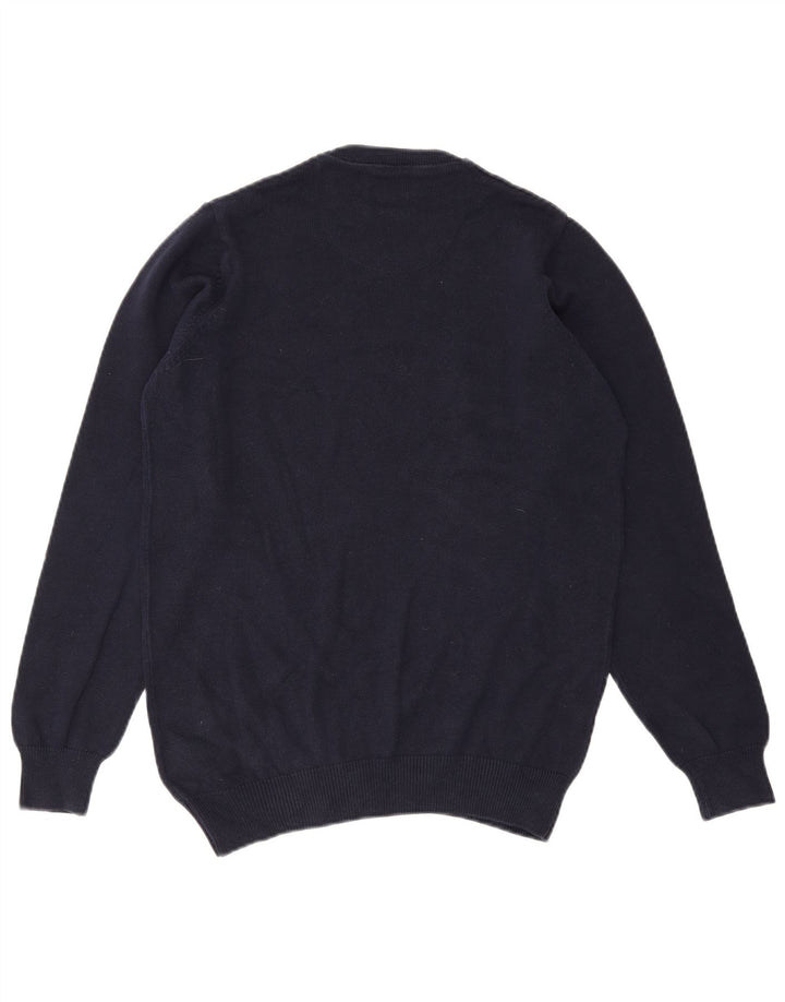 MARKS & SPENCER Jersey de cuello redondo para hombre pequeño algodón azul marino