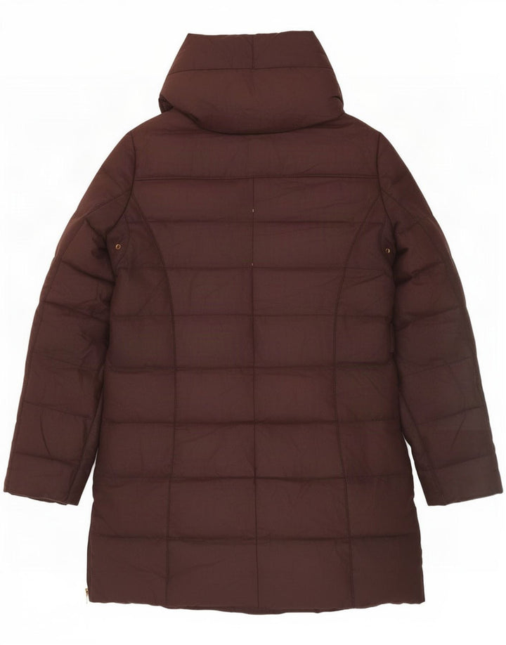 Zara Mujer Chaqueta Acolchada Con Capucha UK 44 Grande Poliéster Marrón