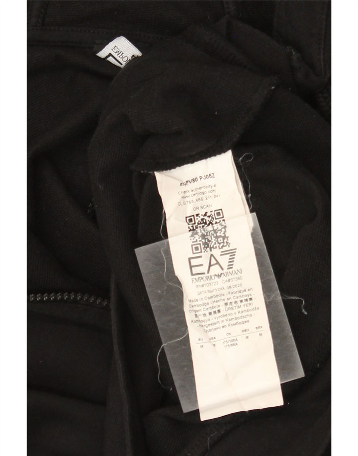 EMPORIO ARMANI Suéter con capucha y cremallera para mujer Reino Unido 14 Algodón negro mediano