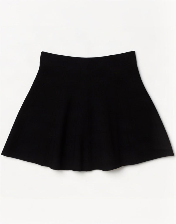 Zara Mujer Minifalda De Cintura Alta Grande W30 Viscosa Negra