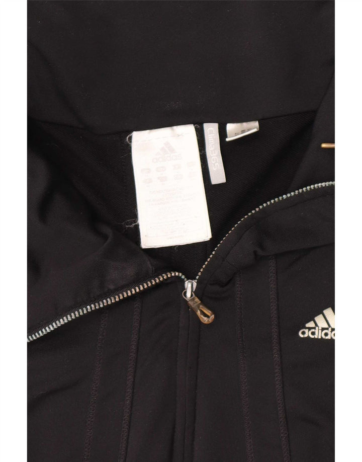 Adidas Mujer Clima 365 Chándal Top Chaqueta UK 14 Mediano Negro Poliéster