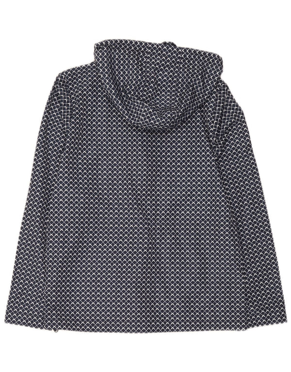 Crew Clothing Chaqueta impermeable con capucha para mujer UK 10 Small Azul marino Geométrico