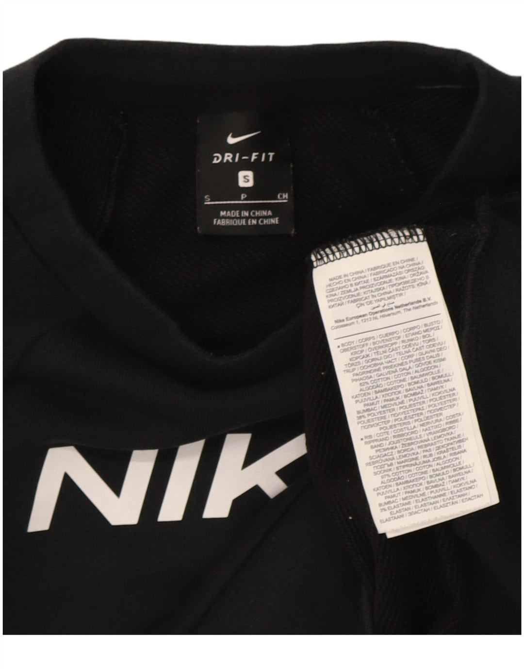 Nike - Sudadera extragrande con gráfico corto para mujer, talla 10, color negro