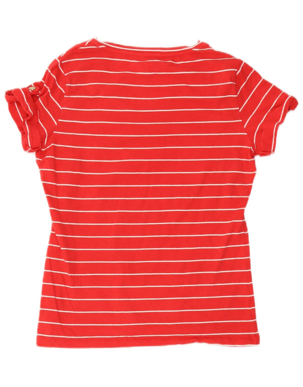 Nautica Camiseta para mujer Top UK 44 Algodón de rayas rojas medianas