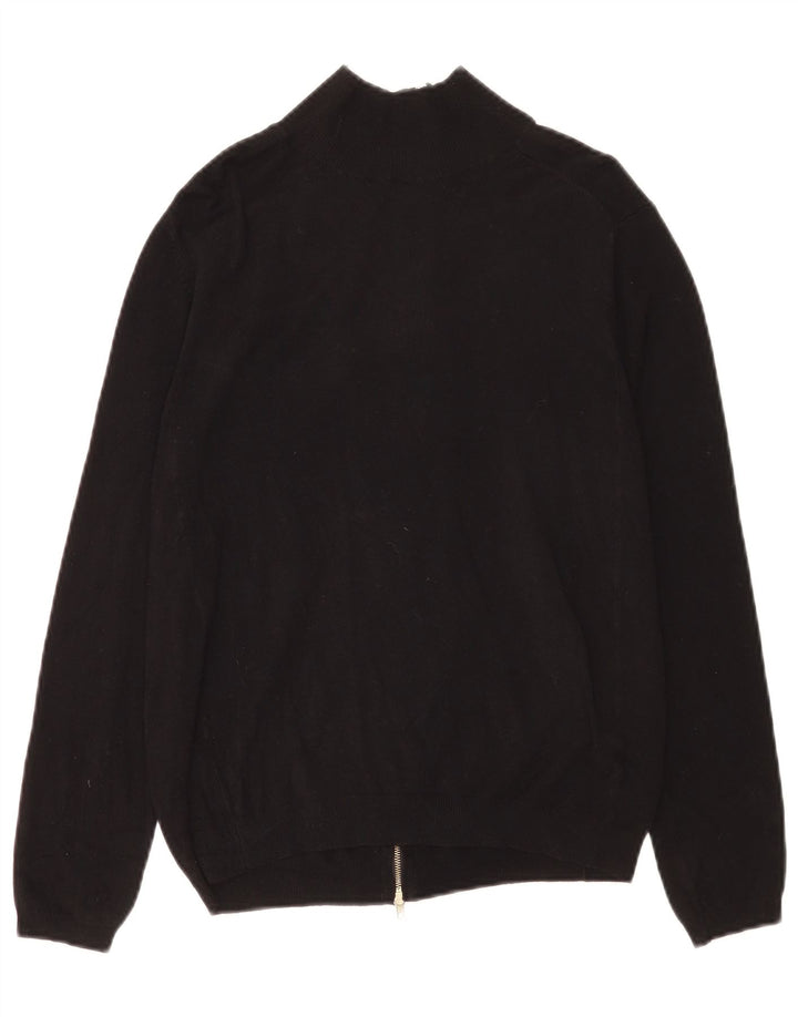 Zara Mujer Cárdigan Suéter UK 44 Grande Viscosa Negra