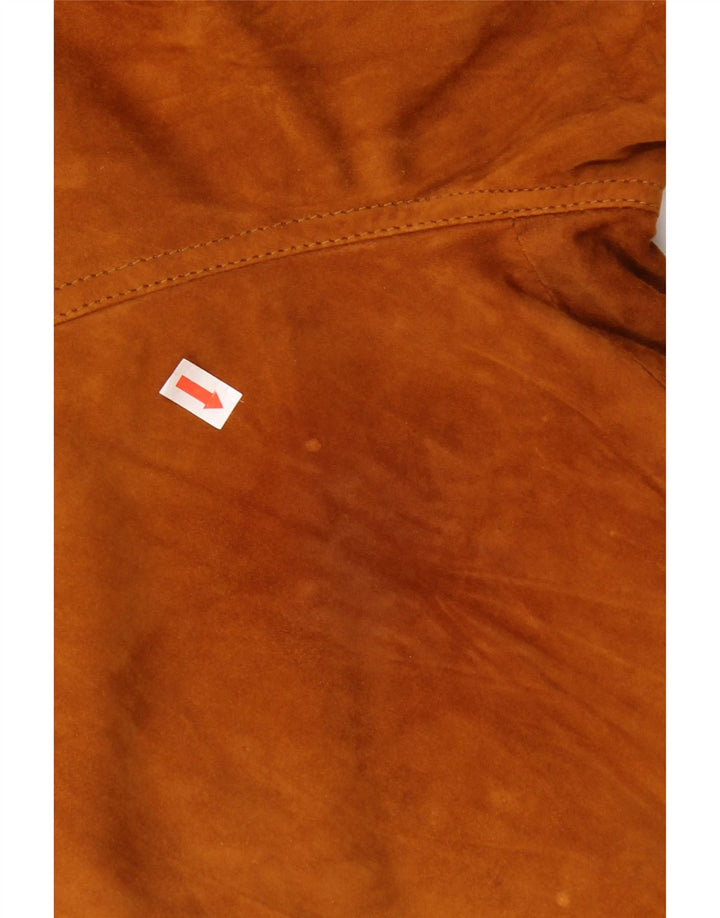 Vintage hombres ante bomber chaqueta IT 52 XL cuero marrón