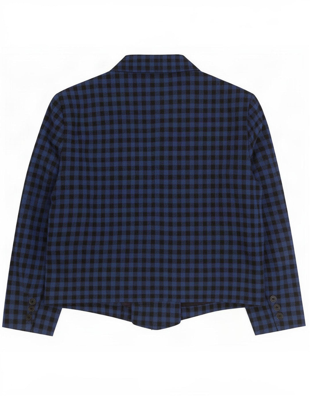 Vintage mujer 1 botón Blazer chaqueta Reino Unido 14 medio azul Gingham