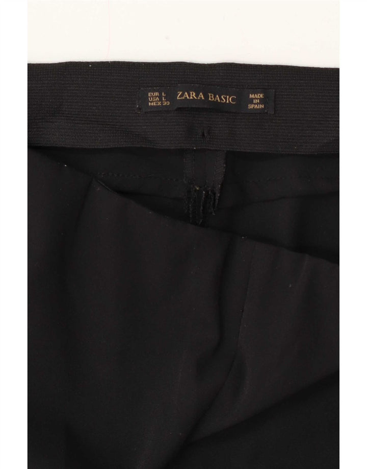 Zara Mujer Pantalón Casual Regular Grande W30 L27 Negro