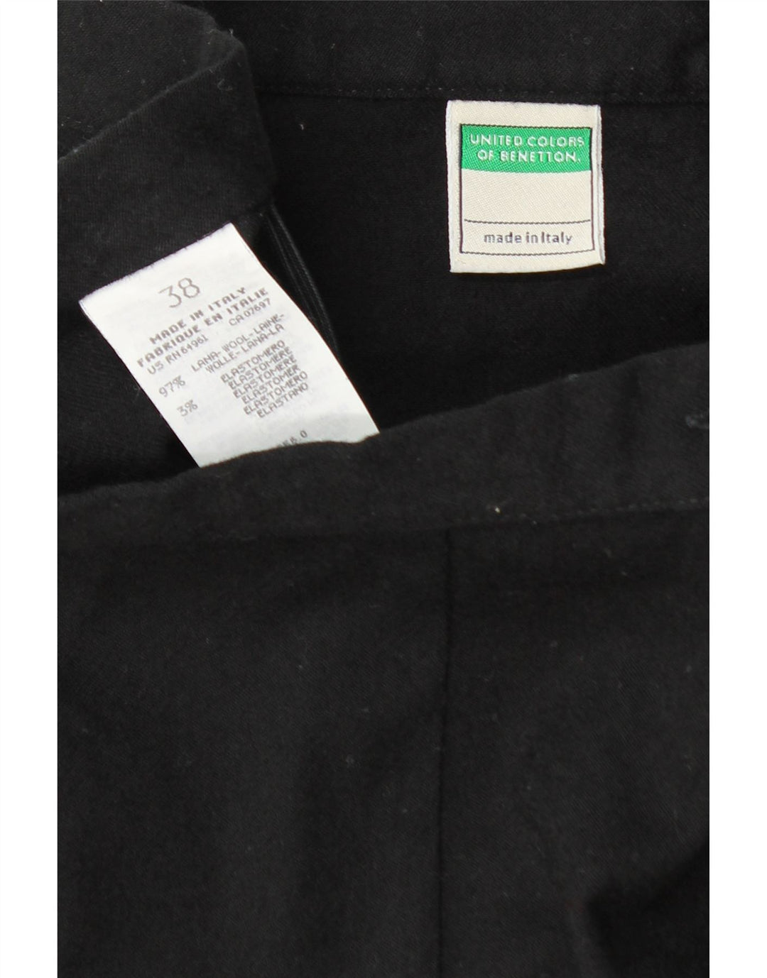 BENETTON Womens A-Line Skirt IT 38 XS W24 Black Wool