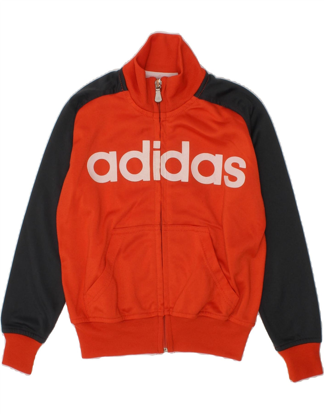 ADIDAS Boys Graphic Tracksuit Top Jacket 3-4 Years Orange Colourblock Vintage Adidas and Second-Hand Adidas from Messina Hembry 