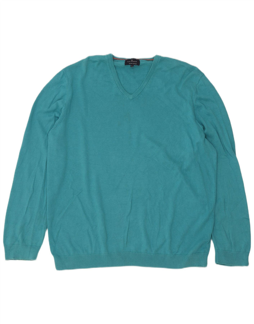 Marks & Spencer - Jersey con cuello en V para hombre, talla 2XL, algodón turquesa