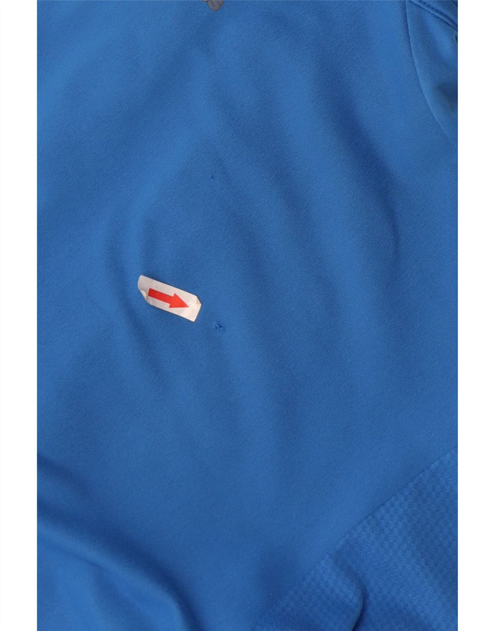 Adidas Mens Climalite Zip Neck Jersey Chándal Top Medio Azul Poliéster