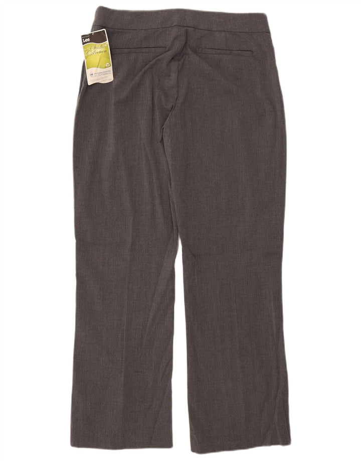 LEE Pantalones casuales rectos para mujer US 10 Large W31 L28 Poliéster gris