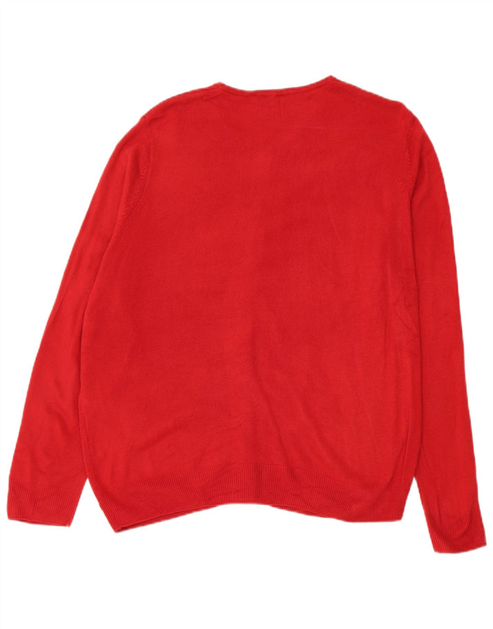 Marks & Spencer Suéter tipo cárdigan para mujer Reino Unido 46 Grande Acrílico rojo